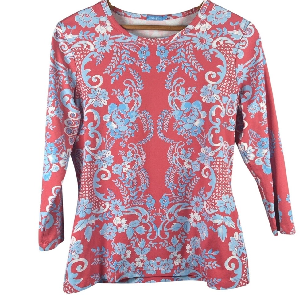 J. McLaughlin Signature Catalina‎ Cloth Pink Top Women's S Floral Resort Preppy